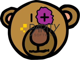 Teddybär, mit verbundenem Auge